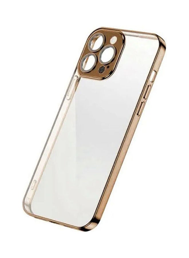 JOYROOM Hard Plastic Glass Series Protective Back Cover For Iphone 13 Pro Gold  - Image 1