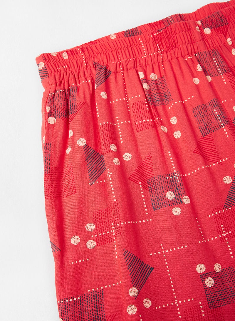 Aila Casual Comfortable Relaxed Fit Three-Quarter Pyjamas With A Matching Scrunchie Multicolor  - Image 3