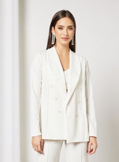 FEMME LUXE Button Blazer And Trouser Set White  - Image 2