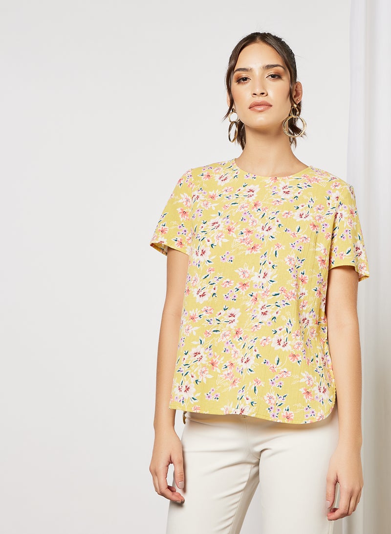 I.Scenery Floral Top Yellow  - Image 1