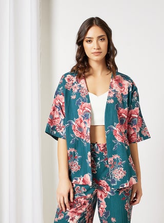 Floral Short Kimono Teal - v1637849094/N51794007V_1