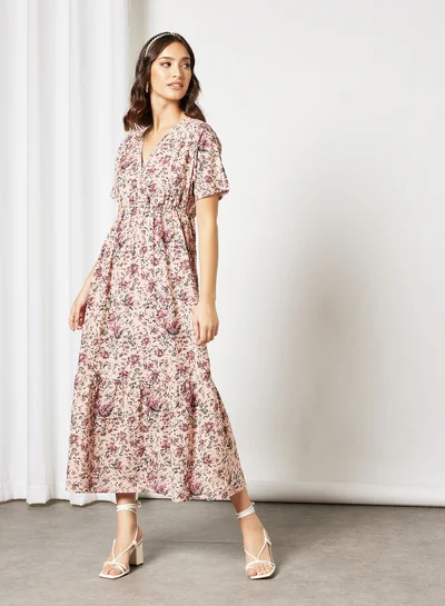 I.Scenery Floral Dress Beige
