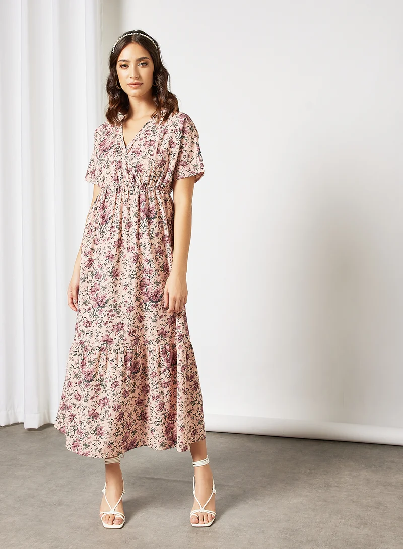 I.Scenery Floral Dress Beige