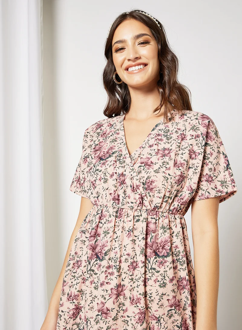 I.Scenery Floral Dress Beige