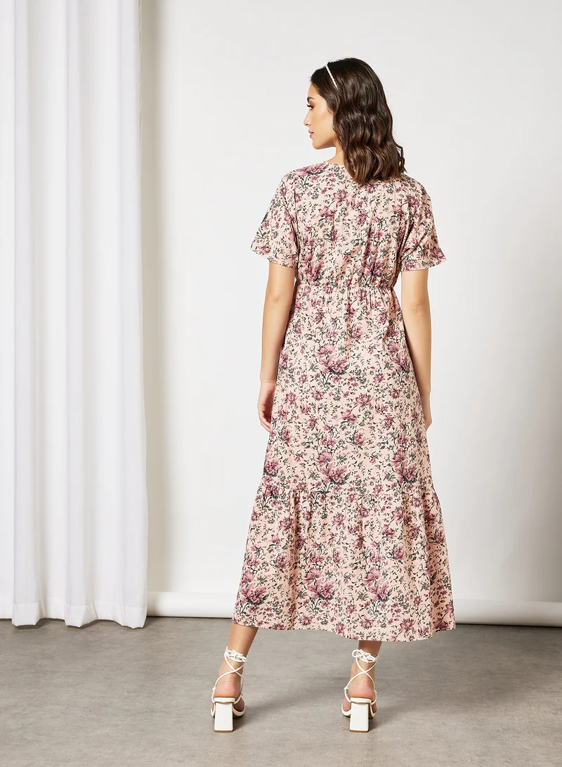 I.Scenery Floral Dress Beige