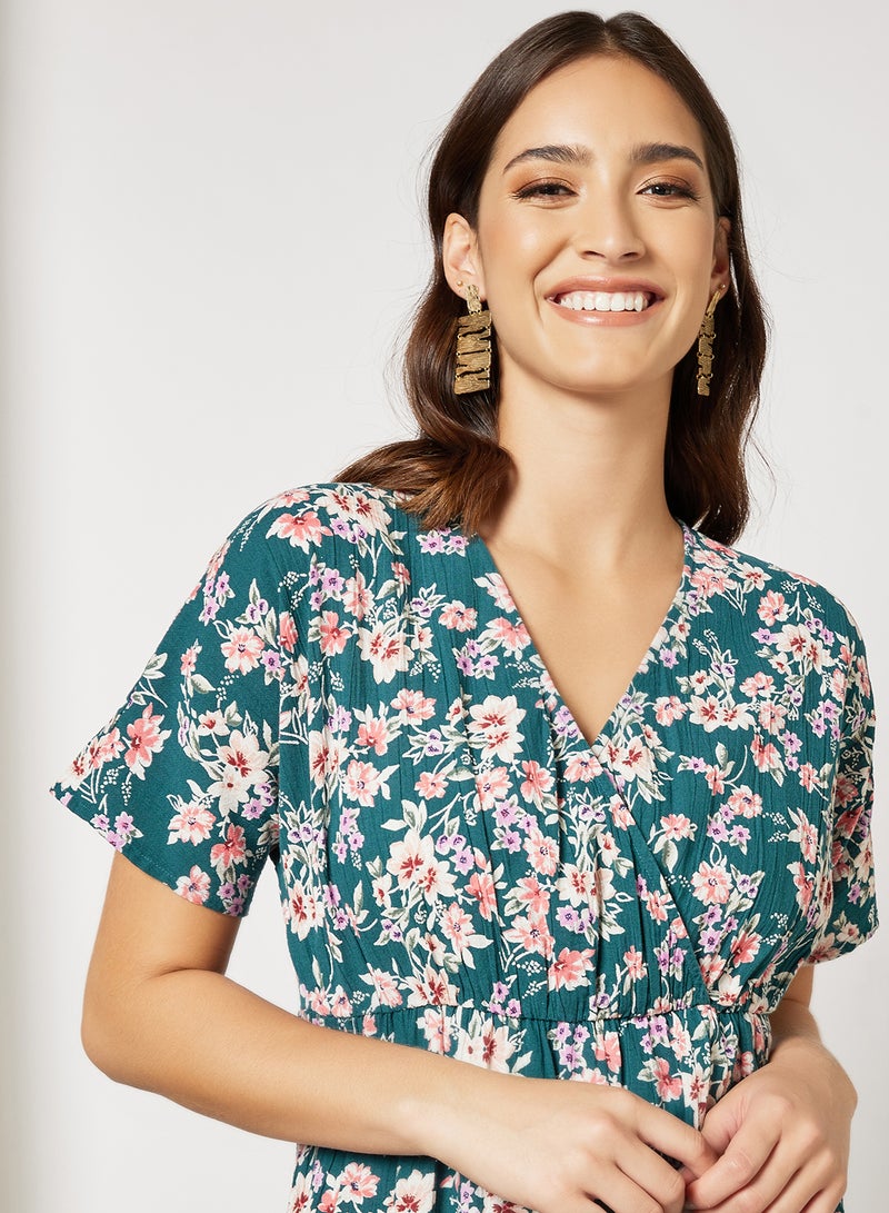 I.Scenery Floral Dress Teal - Image 2