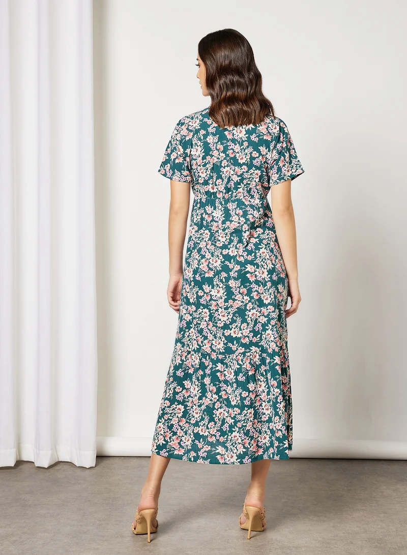 I.Scenery Floral Dress Teal