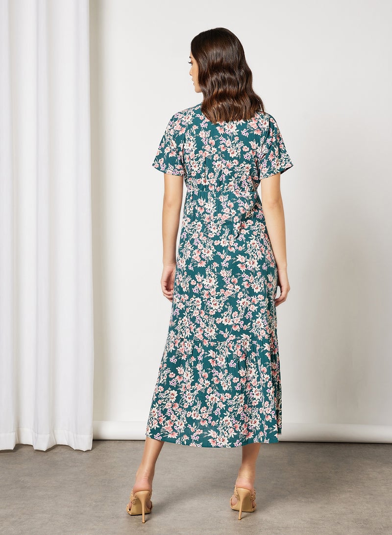 I.Scenery Floral Dress Teal - Image 4