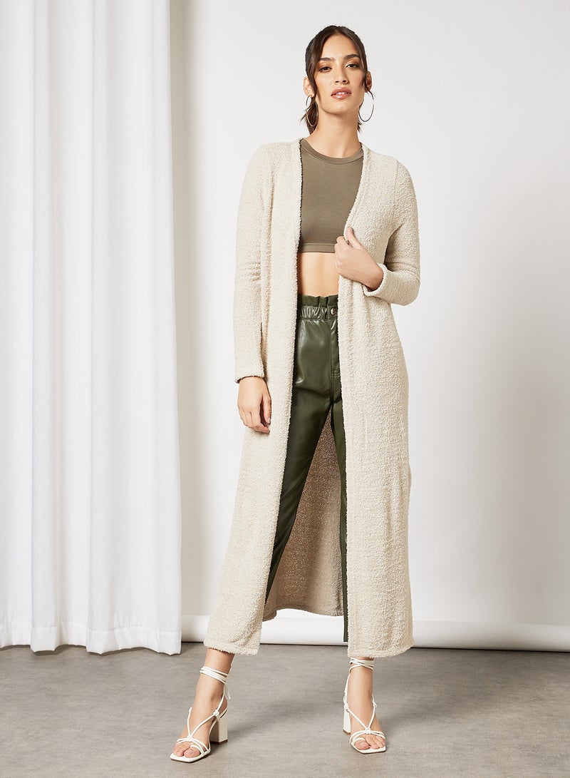 ONLY Long Knitted Cardigan Beige  - Image 1