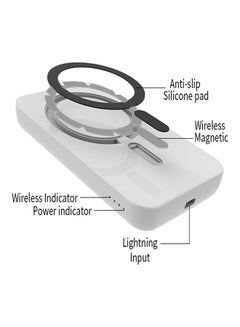 JS 5000.0 mAh Wireless Power Bank For iPhone 12 iPhone 13 White  - Image 4