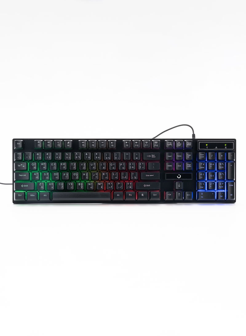 ايست من نون - طقم لوحة مفاتيح وماوس ثاندر سلكي بإضاءة متعددة الألوان RGB ودقة DPI قابلة للتعديل - كرة القدم كأس العالم صفقة - Image 1