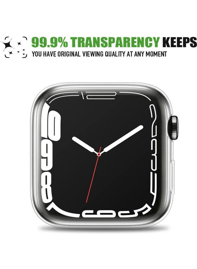 All Around Protective Shell Anti-Scratch Bumper Cover Case for Apple Watch 7 Series (45mm) Clear