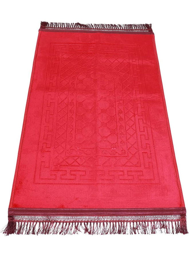 Bright And Shiny Easy To Carry Plain Prayer Mat Red 80 x 120cm - Image 1