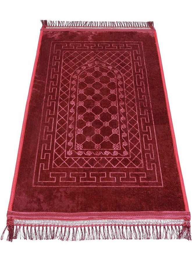 سجادة صلاة سادة سهلة الحمل بألوان زاهية ولامعة كستنائي 80 x 120سم - Image 1