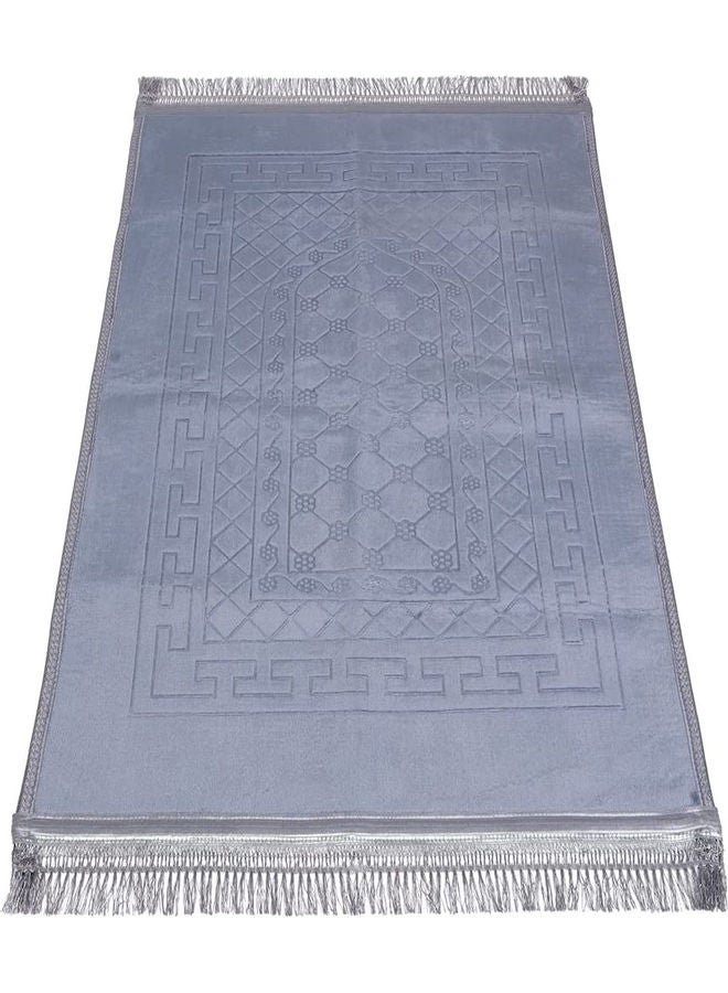 Bright And Shiny Easy To Carry Plain Prayer Mat Grey 80 x 120cm - Image 1