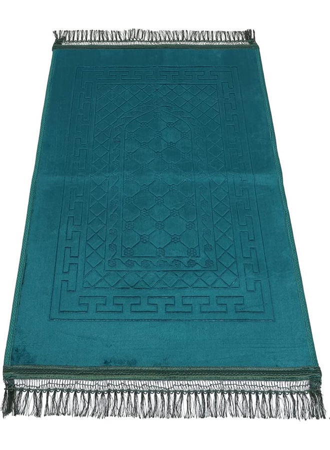 سجادة صلاة سادة سهلة الحمل بألوان زاهية ولامعة أخضر داكن 80 x 120سم - Image 1