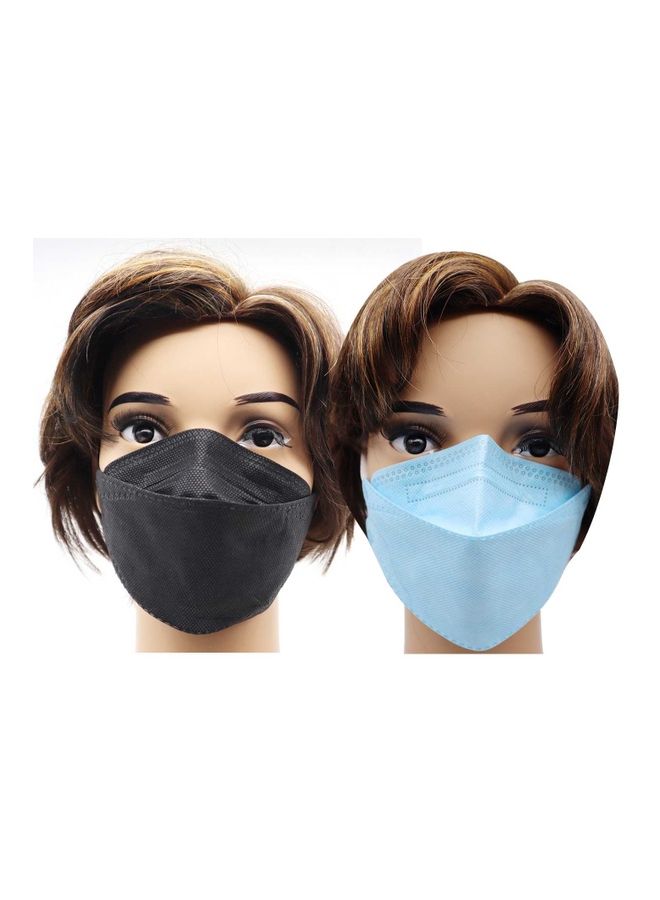 MedOne - 10-Piece KF94 Face Mask Sky Blue and Black For Adults Combo Pack - Image 1