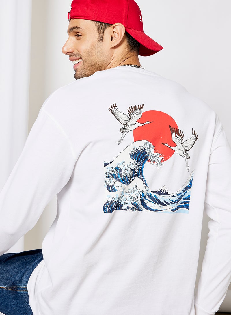 JACK & JONES Graphic Print T-Shirt White  - Image 1