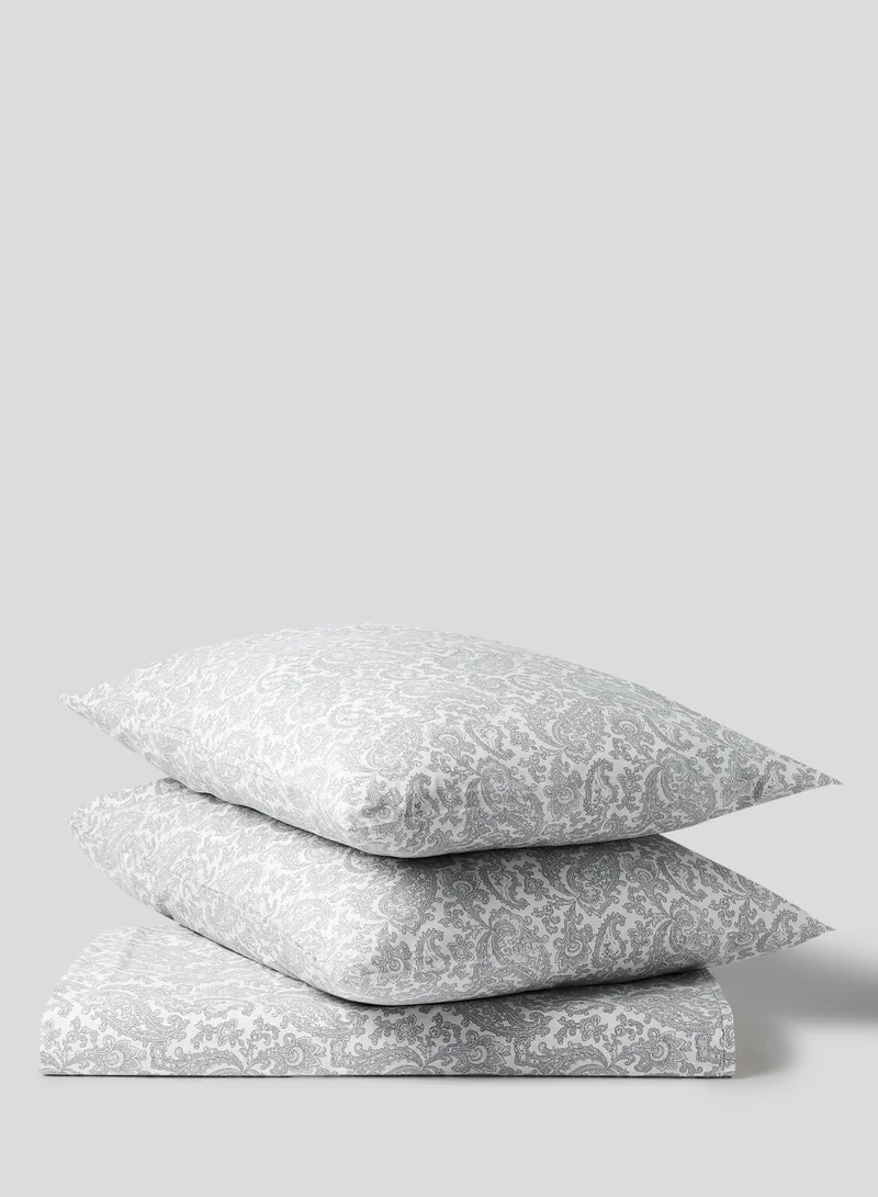 Noon East Duvet Cover Set - With 1 Duvet Cover 200X200 Cm And 2 Pillow Cover 50X75 Cm - 100% Cotton Udaipur Paisly Percale - 180 Thread Count Multicolour Queen