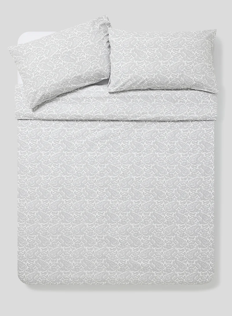 Noon East Duvet Cover Set - With 1 Duvet Cover 200X200 Cm And 2 Pillow Cover 50X75 Cm - 100% Cotton Udaipur Paisly Percale - 180 Thread Count Multicolour Queen