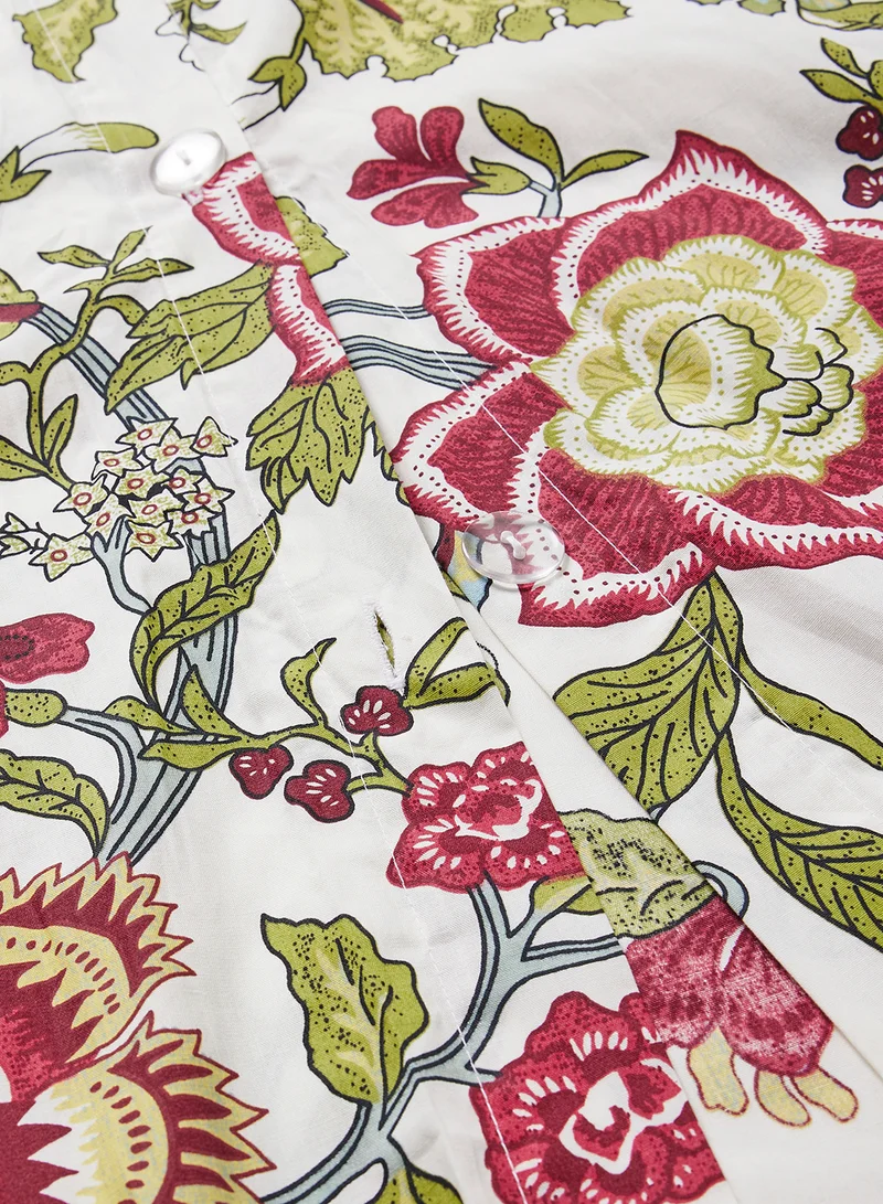 Noon East Duvet Cover Set With Pillow Cover 50X75 Cm, Comforter 260X220 Cm - 100% Cotton Abigail Percale Print Garnet - 180 Thread Count White/Cherry Red Super King