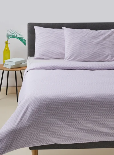 Noon East Duvet Cover Set With Pillow Cover 50X75 Cm, Comforter 160X200 Cm - 100% Cotton Abigail Percale - 180 Thread Count Purple Twin