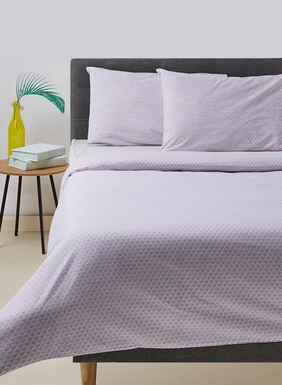 Noon East Duvet Cover Set - With 1 Duvet Cover 200X200 Cm And 2 Pillow Cover 50X75 Cm - 100% Cotton Abigail Percale - 180 Thread Count Lavender Purple Queen none
