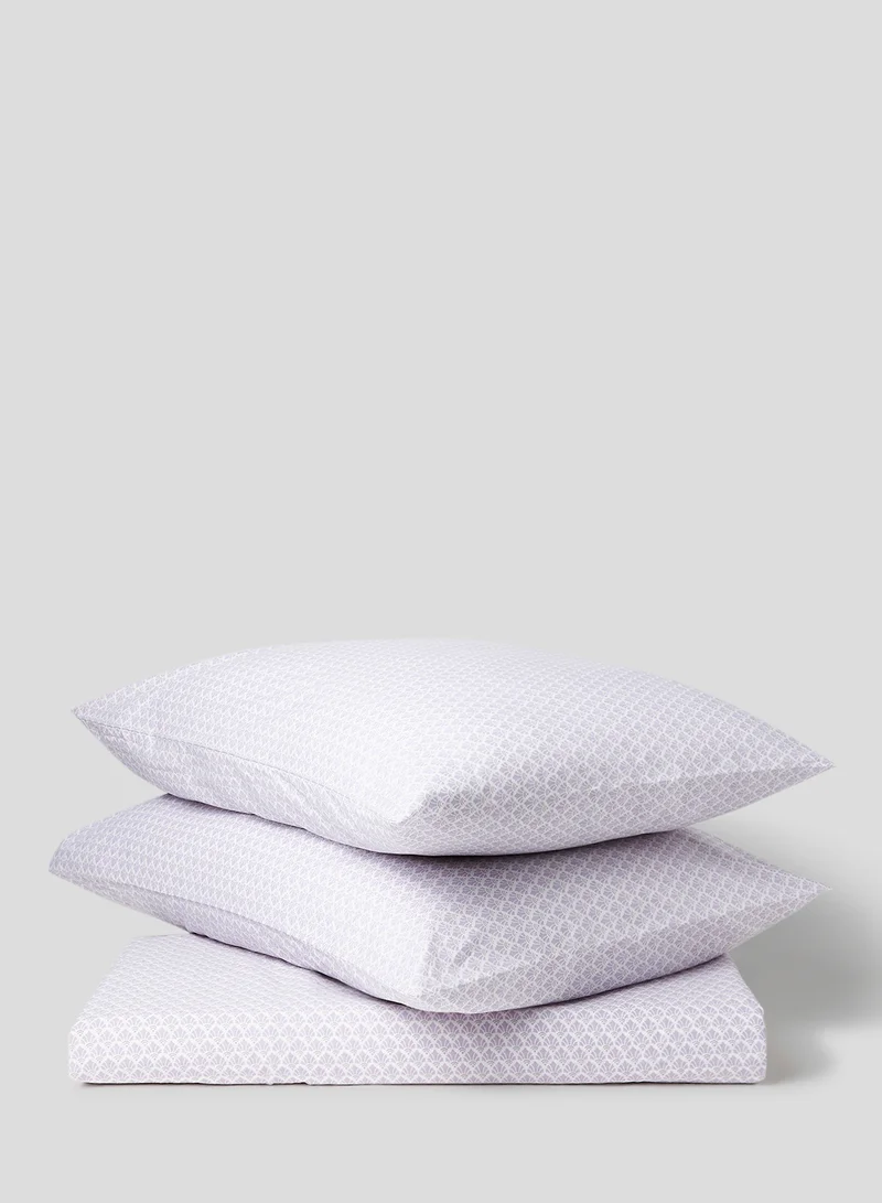 Noon East Duvet Cover Set With Pillow Cover 50X75 Cm, Comforter 260X220 Cm - 100% Cotton Abigail Percale - 180 Thread Count Purple Super King none