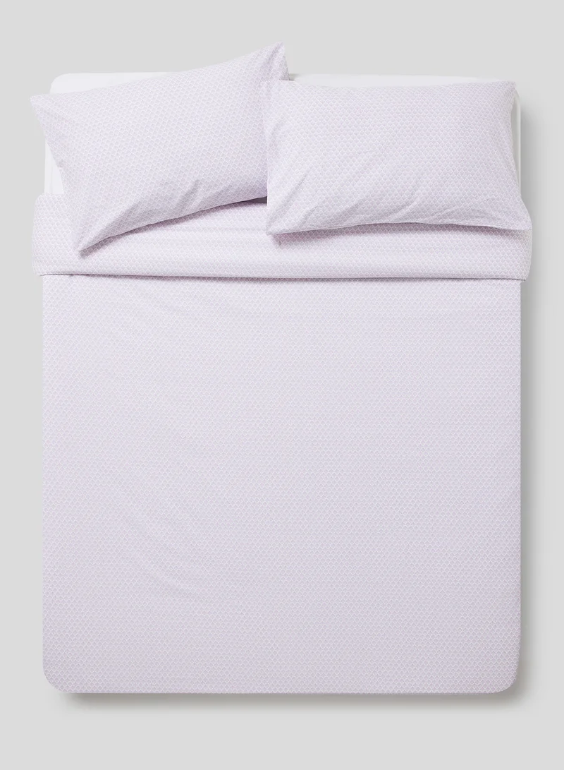 Noon East Duvet Cover Set With Pillow Cover 50X75 Cm, Comforter 160X200 Cm - 100% Cotton Abigail Percale - 180 Thread Count Purple Twin