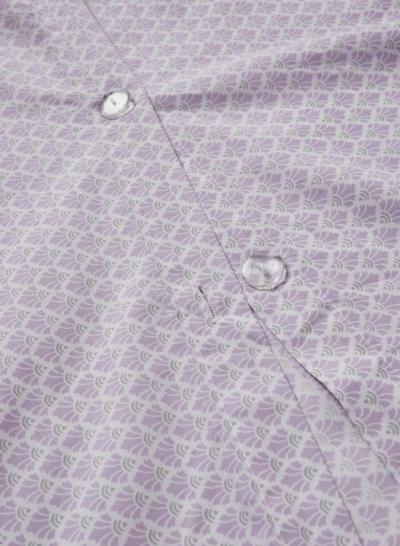 Noon East Duvet Cover Set - With 1 Duvet Cover 200X200 Cm And 2 Pillow Cover 50X75 Cm - 100% Cotton Abigail Percale - 180 Thread Count Lavender Purple Queen none