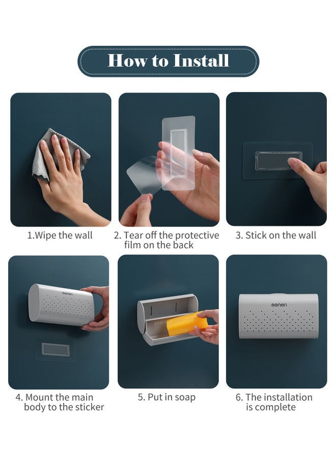 MENGNI Wall-Mounted Soap Dish Black 17.00x7.80x10.00cm - Image 3