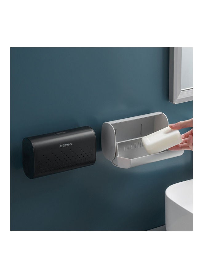 MENGNI Wall-Mounted Soap Dish Black 17.00x7.80x10.00cm - Image 2