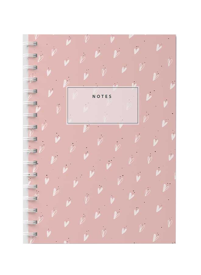 LOWHA - 60-Sheets Spiral Notebook Pink/White/Black - Image 1