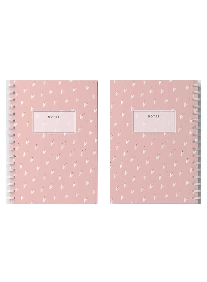 LOWHA - 60-Sheets Spiral Notebook Pink/White/Black - Image 1