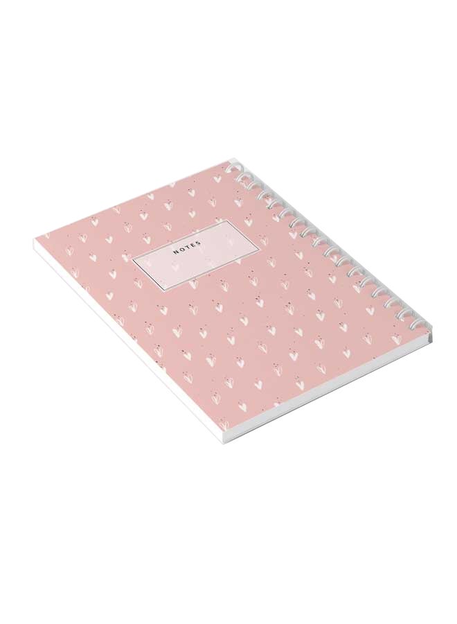 LOWHA - 60-Sheets Spiral Notebook Pink/White/Black - Image 1