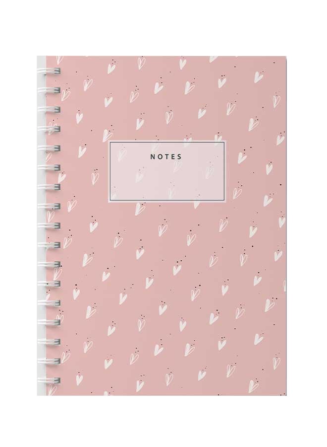 LOWHA - 60-Sheets Spiral Notebook Pink/White/Black - Image 1