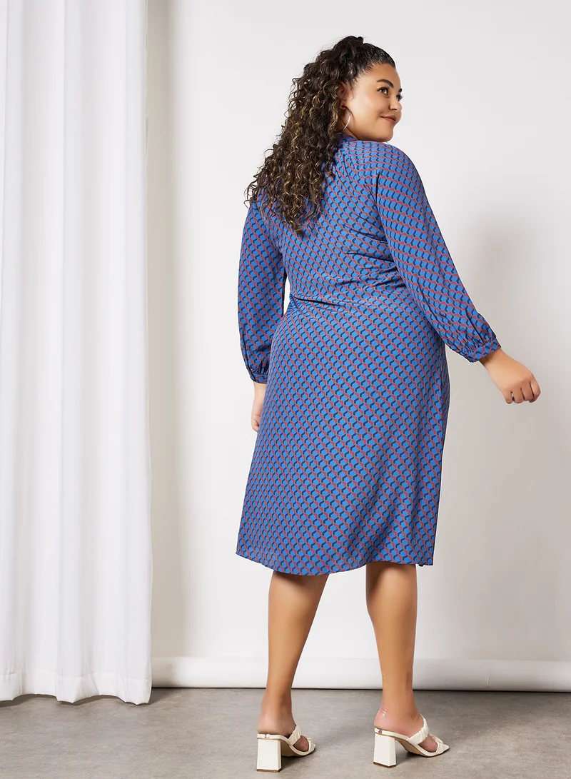 Violeta By Mango Plus Size Mandarin Collar Dress