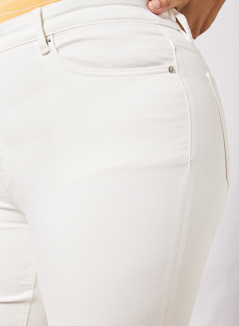 Violeta By Mango - Plus Size Cropped Jeans White - Image 1