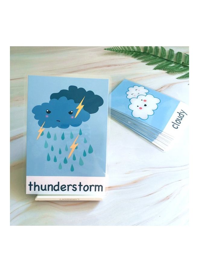إيهوم 15-Piece Waterproof Learning Word Weather English Flash Cards 16 X 22cm - Image 4