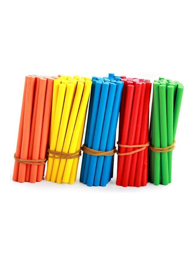 EHOME 100-Piece Colourful Bamboo Counting Sticks Mathematics Teaching for Kids 8 X 0.5cm - Image 1
