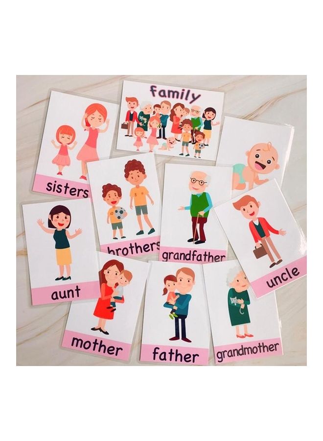 EHOME 10-Piece English Word Montessori Educational Flash Cards 16 X 22cm - Image 3