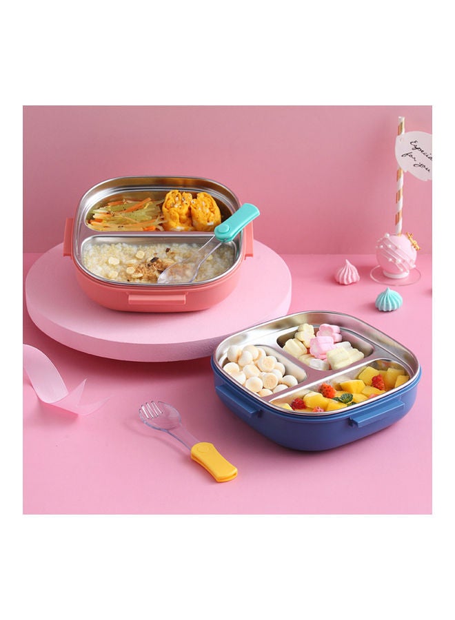 Lunch Box With Fork 2 Compartment Blue 17.80*6.00*17.80cm - Image 3