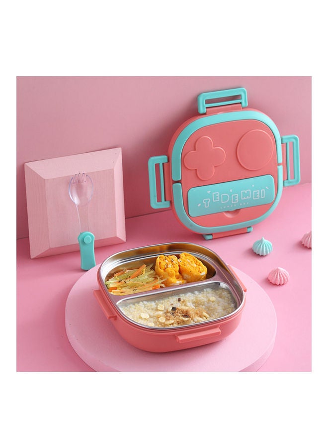 Lunch Box With Fork 2 Compartment Blue 17.80*6.00*17.80cm - Image 4