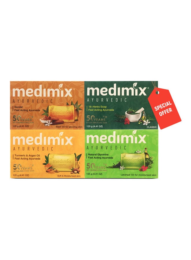 Medimix Ayurvedic Bath Soap Special Offer 4 Peices 125grams  - Image 1