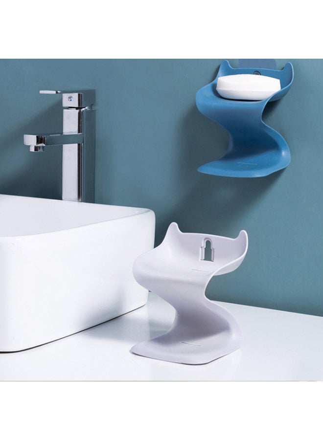 SAPU Creative Double Deck Soap Rack Grey 12x10.5x14cm - Image 2