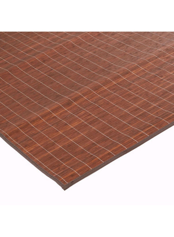 Generic - Stitched Detail Bamboo Rug Brown 120x170cm - Image 1