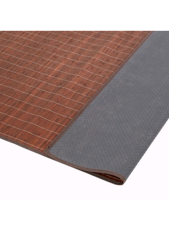 Generic - Stitched Detail Bamboo Rug Brown 120x170cm - Image 1