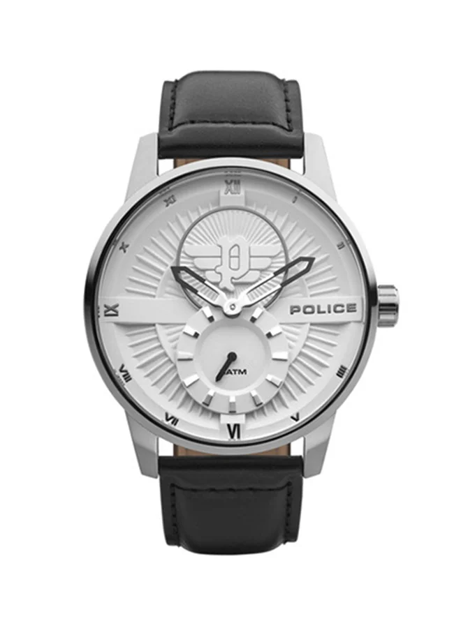 POLICE Police Avondale Urban Rebel Men's Analog Wrist Watch with Charcoal Leather Black Strap - PEWJA2110102