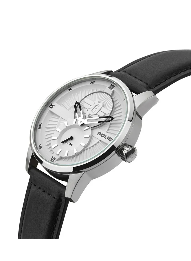 POLICE Police Avondale Urban Rebel Men's Analog Wrist Watch with Charcoal Leather Black Strap - PEWJA2110102