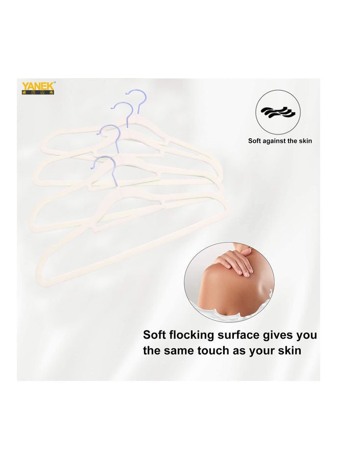 YANEK - 50-Piece Non-Slip Velvet Cloth Hanger Set Beige - Image 1